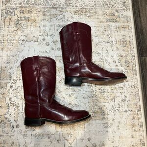Tony Lama Women’s Deep Red Leather Western Boots